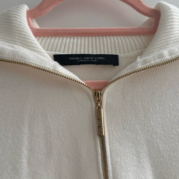 Marc New York Cream Zip-Up Knit Sweater - Picture 2 of 4